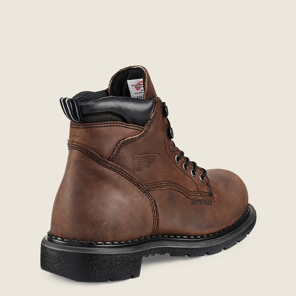 Red Wing Safety Boots Brown/Black - Mens Supersole® - 6-inch Waterproof Toe Metguard - 5713-FSMWP